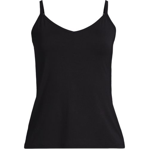 Cool Lightweight Camisole Top, Women, size: S, regular, Black, Spandex/Viscose/Rayon-blend, by Lands' End