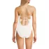Women's Laser Cut Embroidered Plunge Tie Back Ultra High Leg One Piece Swimsuit, Back