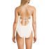 Women's Laser Cut Embroidered Plunge Tie Back Ultra High Leg One Piece Swimsuit, Back