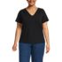 Women's Plus Size Short Sleeve Lightweight Jersey Gathered Shoulder T-Shirt, Front
