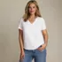 Women's Plus Size Short Sleeve Lightweight Jersey Gathered Shoulder T-Shirt, Front