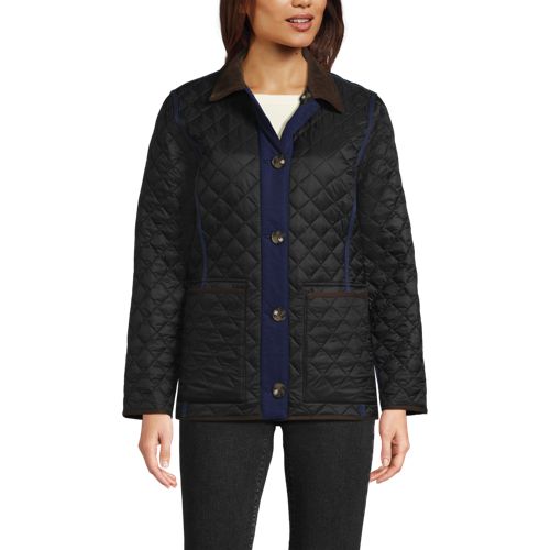 Women's Print Reversible Barn Quilted Insulated Jacket, Front