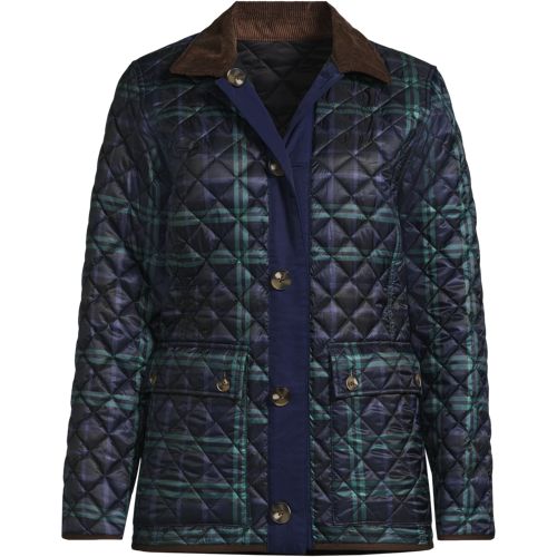 Women's Print Reversible Barn Quilted Insulated Jacket, alternative image