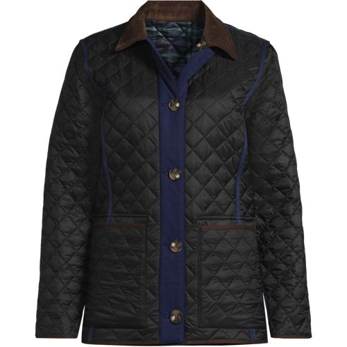 Women's Print Reversible Barn Quilted Insulated Jacket, Front