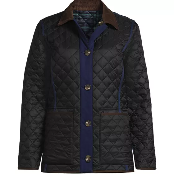 Women's Print Reversible Barn Quilted Insulated Jacket - primary