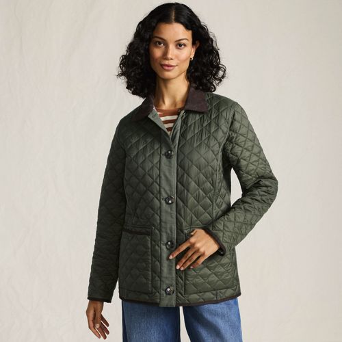 Women's Print Reversible Barn Quilted Insulated Jacket, alternative image