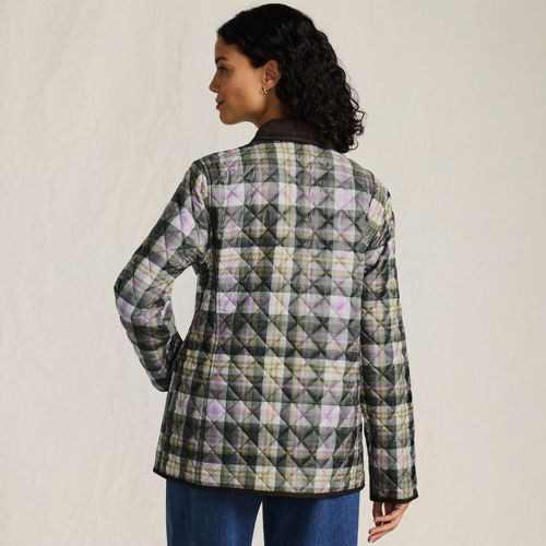 Women's Print Reversible Barn Quilted Insulated Jacket, Back
