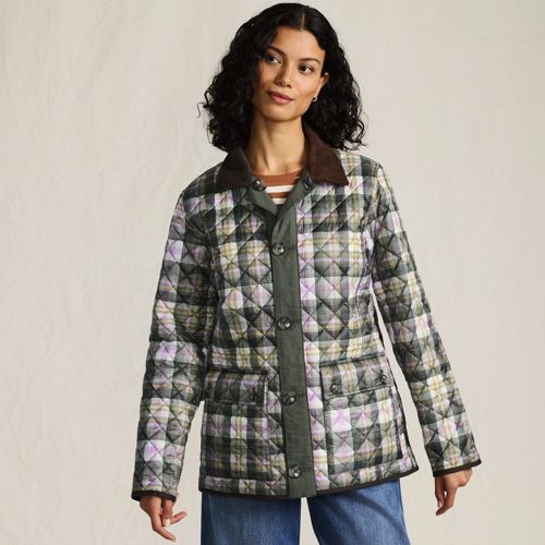Women's Print Reversible Barn Quilted Insulated Jacket, Front