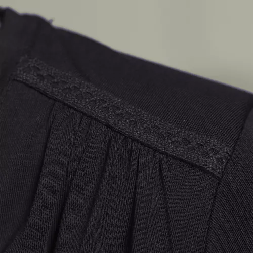 Women's Short Sleeve Lightweight Jersey Gathered Shoulder T-Shirt, alternative image