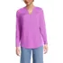 Women's Long Sleeve Lightweight Jersey Notch Neck Tunic Top, Front