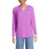 Women's Long Sleeve Lightweight Jersey Notch Neck Tunic Top, Front