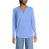 Women's Long Sleeve Lightweight Jersey Notch Neck Tunic Top, Front