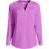 Women's Long Sleeve Lightweight Jersey Notch Neck Tunic Top, Front