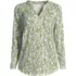 Women's Long Sleeve Lightweight Jersey Notch Neck Tunic Top, Front