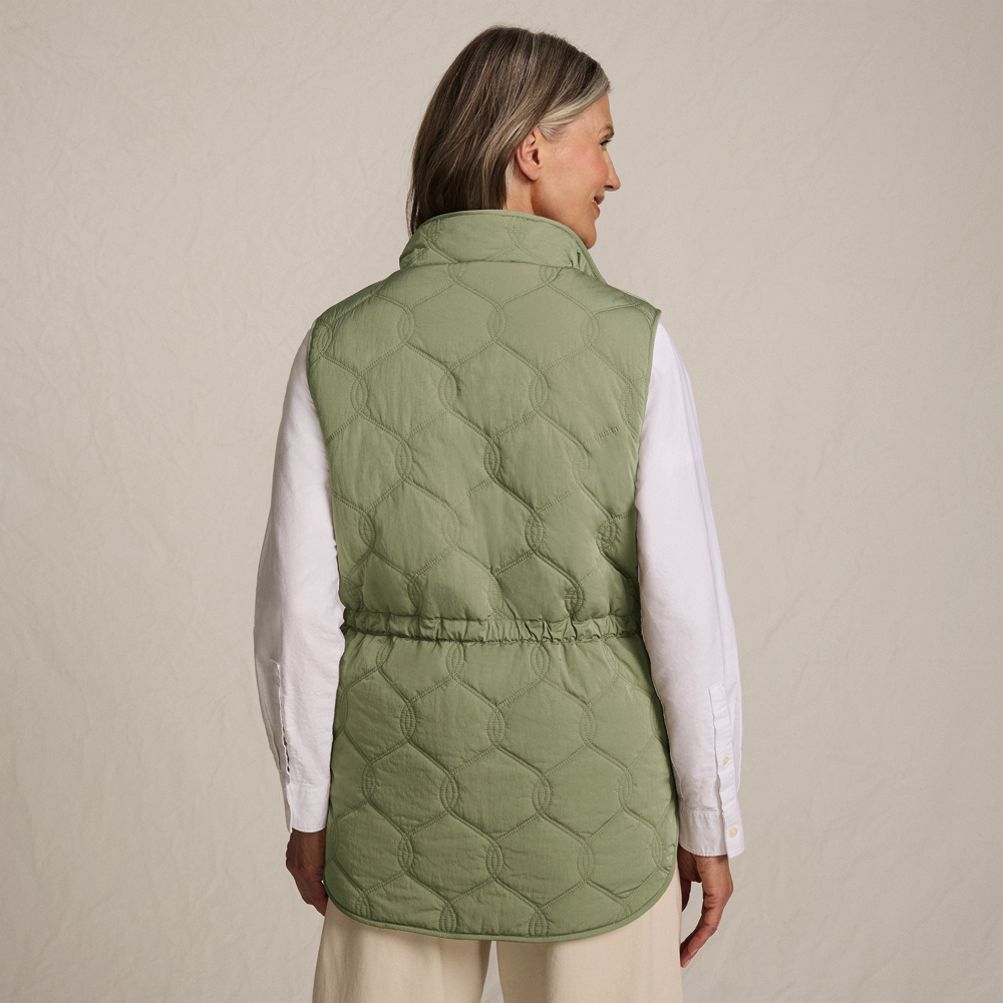 Women's Reversible Quilted Sherpa Fleece Vest | Lands' End