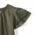 Women's Lightweight Jersey Crew Neck Ruffle Sleeve Flowy Top, alternative image