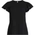 Women's Lightweight Jersey Crew Neck Ruffle Sleeve Flowy Top, Front