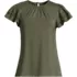 Women's Lightweight Jersey Crew Neck Ruffle Sleeve Flowy Top, Front