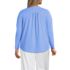 Women's Plus Size Long Sleeve Lightweight Jersey Notch Neck Tunic Top, Back