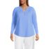 Women's Plus Size Long Sleeve Lightweight Jersey Notch Neck Tunic Top, Front