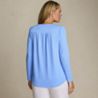 Women's Long Sleeve Lightweight Jersey Notch Neck Tunic Top