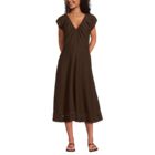 Women's Cotton Blend Short Sleeve Midi Dress with Cutwork