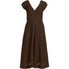 Women's Cotton Blend Short Sleeve Midi Dress with Cutwork