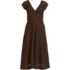 Women's Cotton Blend Short Sleeve Midi Dress with Cutwork, Front