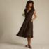 Women's Cotton Blend Short Sleeve Midi Dress with Cutwork, alternative image