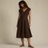 Women's Cotton Blend Short Sleeve Midi Dress with Cutwork, Front