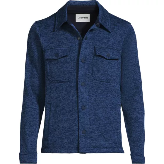 Unisex Sweater Fleece Shirt Jacket - primary