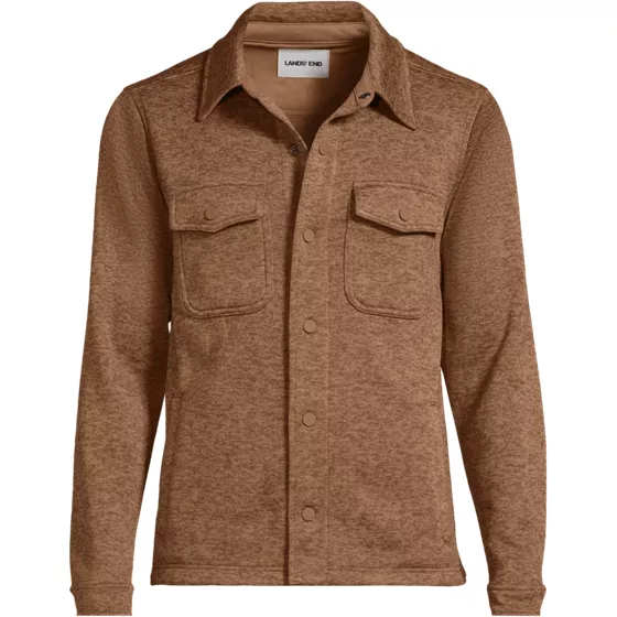 Unisex Sweater Fleece Shirt Jacket - primary