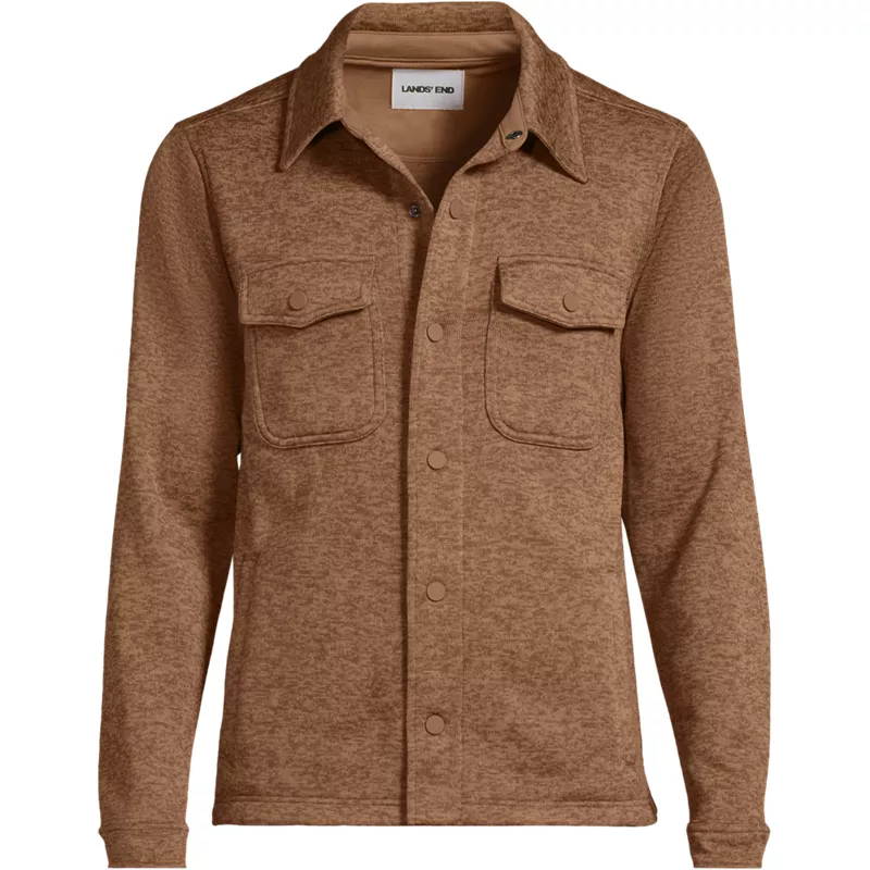 Unisex Sweater Fleece Shirt Jacket, Front