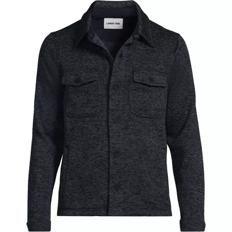 Unisex Sweater Fleece Shirt Jacket, Front