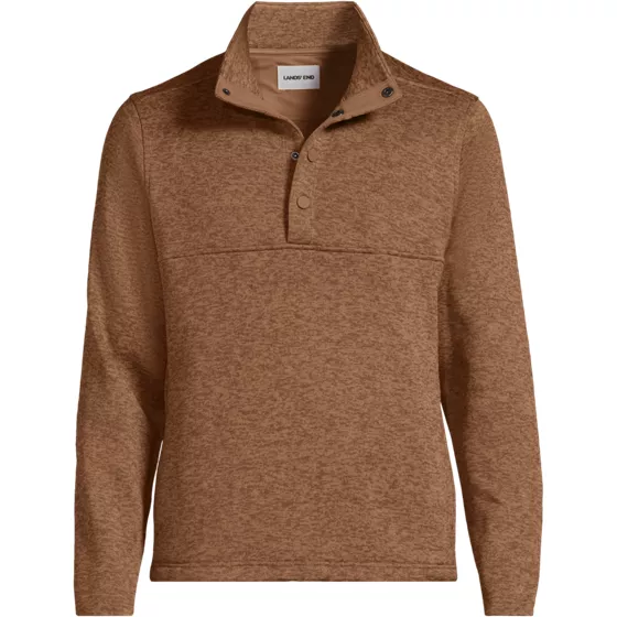 Men's Sweater Fleece Snap Neck Pullover Jacket - primary