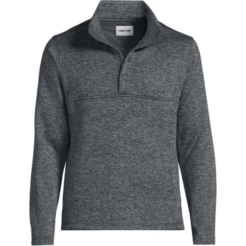 Men's Sweater Fleece Snap Neck Pullover Jacket | Lands' End