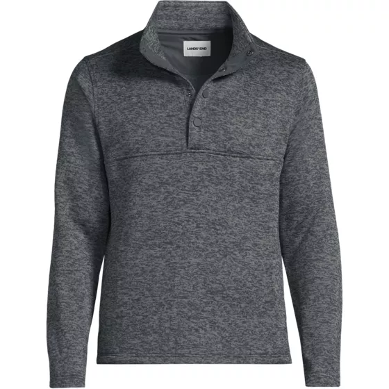 School Uniform Men's Sweater Fleece Snap Neck Pullover Jacket - primary