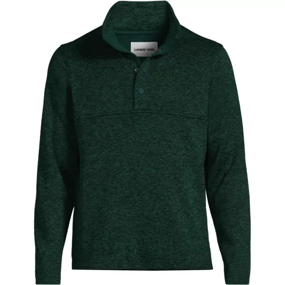 Men's Sweater Fleece Snap Neck Pullover Jacket - primary
