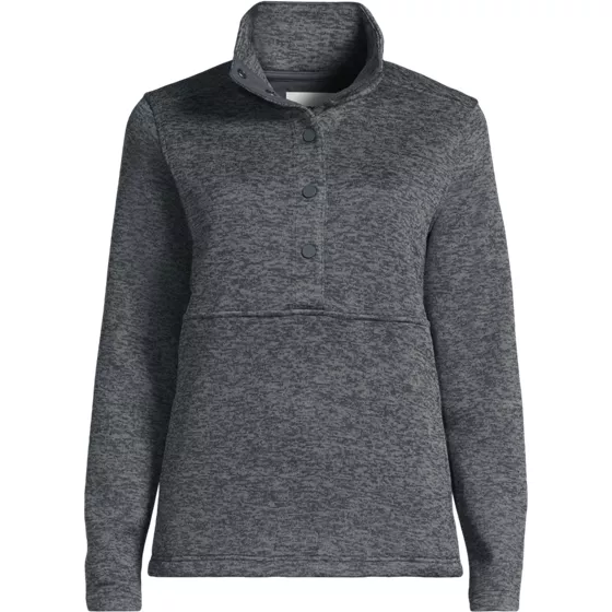 School Uniform Women's Sweater Fleece Snap Neck Pullover Jacket - primary