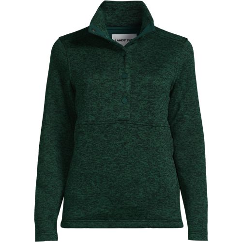 Women's Sweater Fleece Snap Neck Pullover Jacket | Lands' End