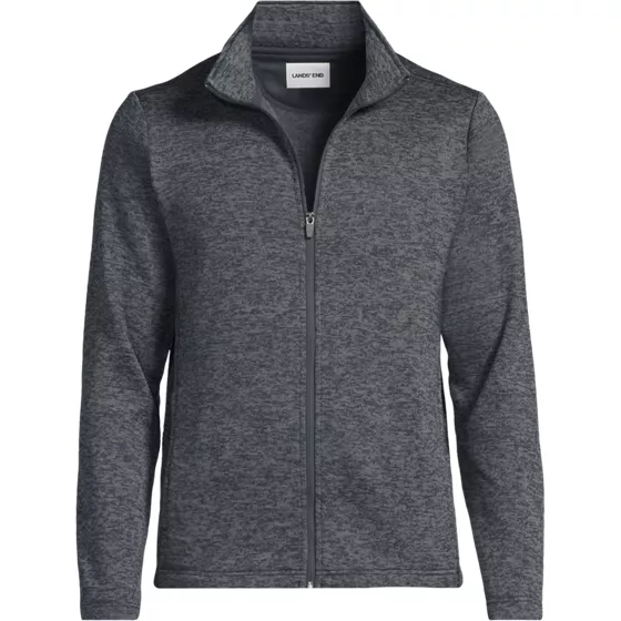 Men's Sweater Fleece Zip Front Jacket - primary