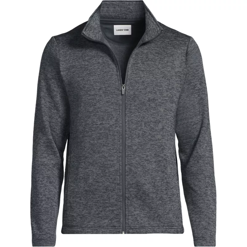 Men's Big Sweater Fleece Zip Front Jacket, Front