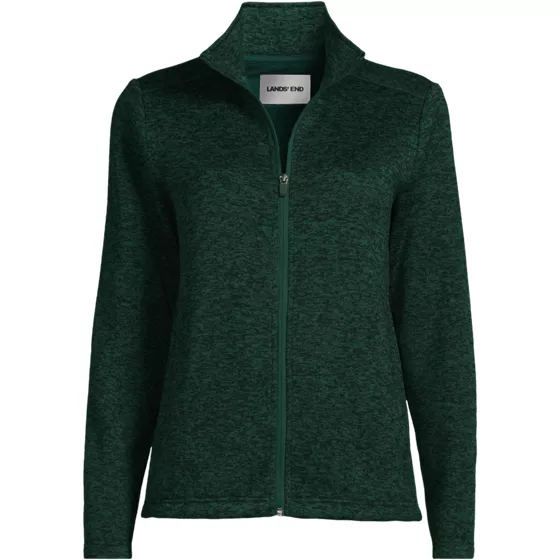 Women's Sweater Fleece Zip Front Jacket - primary