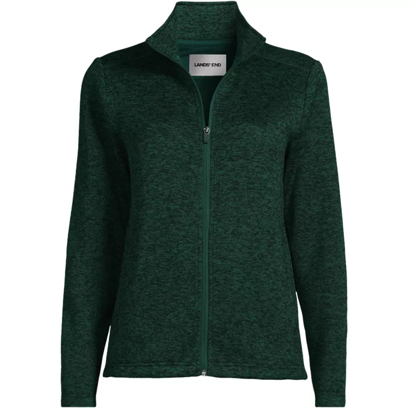 Women's Plus Sweater Fleece Zip Front Jacket, Front