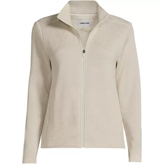 Women's Plus Sweater Fleece Zip Front Jacket - primary