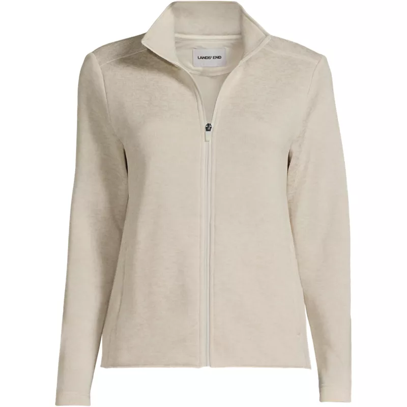 Women's Sweater Fleece Zip Front Jacket, Front