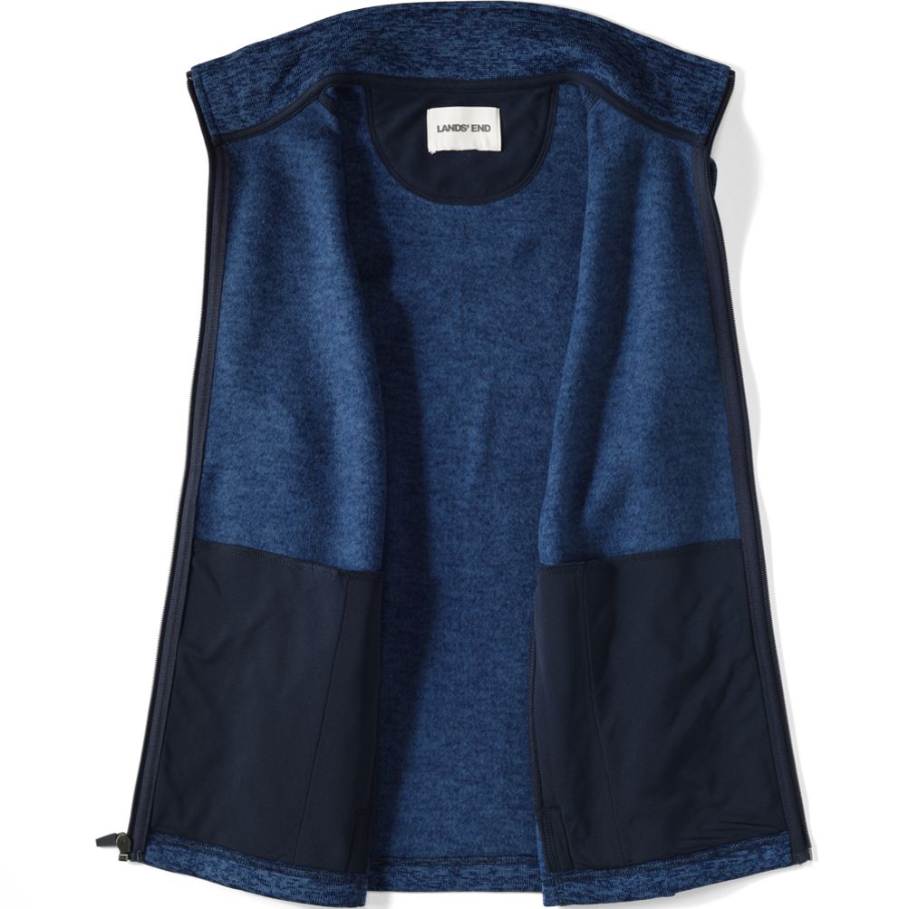 Unisex Sweater Fleece Zip Front Vest | Lands' End