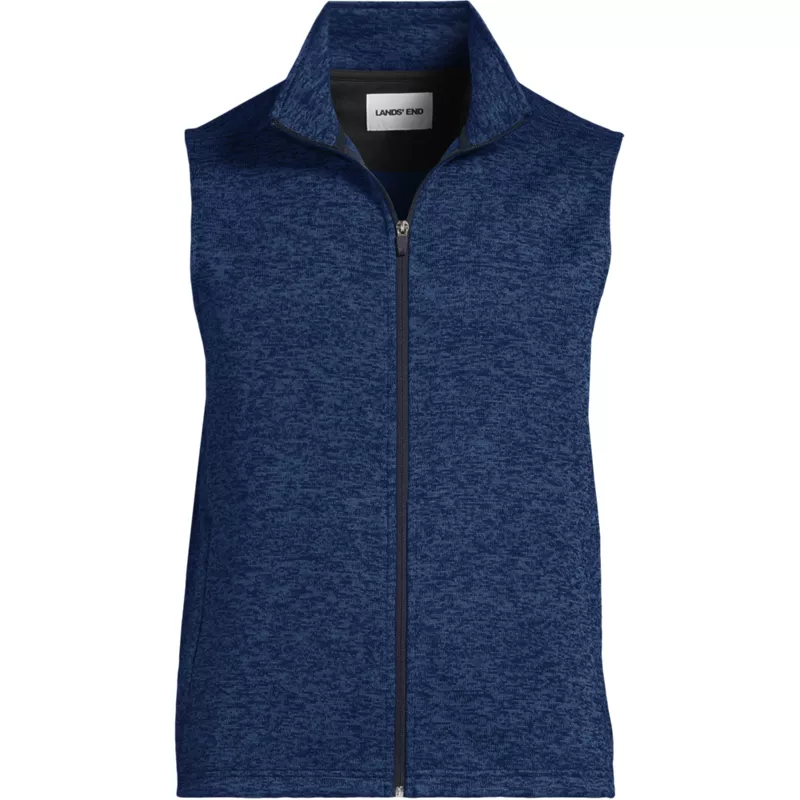 Unisex Sweater Fleece Zip Front Vest, Front