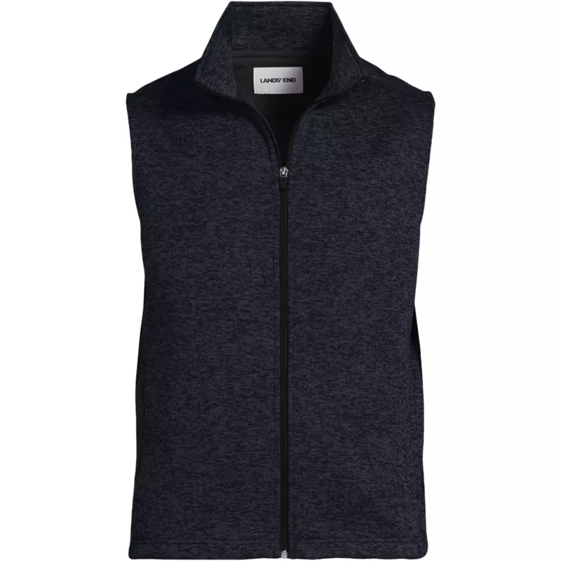 Unisex Sweater Fleece Zip Front Vest, Front
