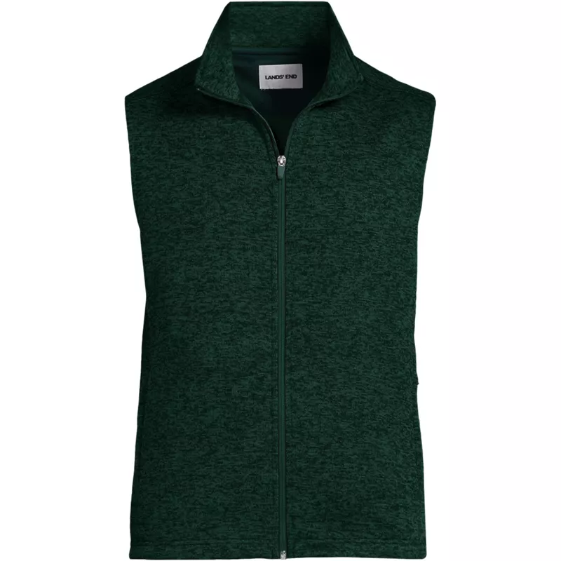 Unisex Sweater Fleece Zip Front Vest, Front